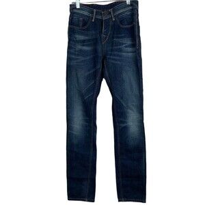 FUGA Andy Mens Slim Fit Blue Denim Button Fly Jeans Size 29X32